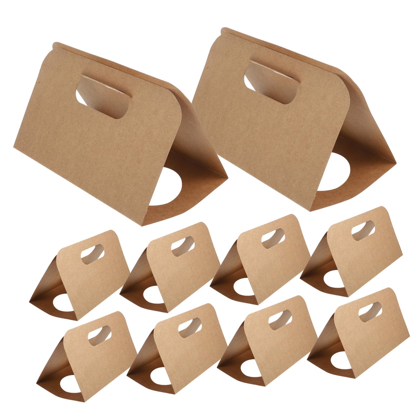 OFFSCH 10Pcs Portable Drink Carrier with Handle Disposable Cup Holder Tray for Hot Cold Beverages for Takeout Services Lightweight Paperboard for Bubble Tea