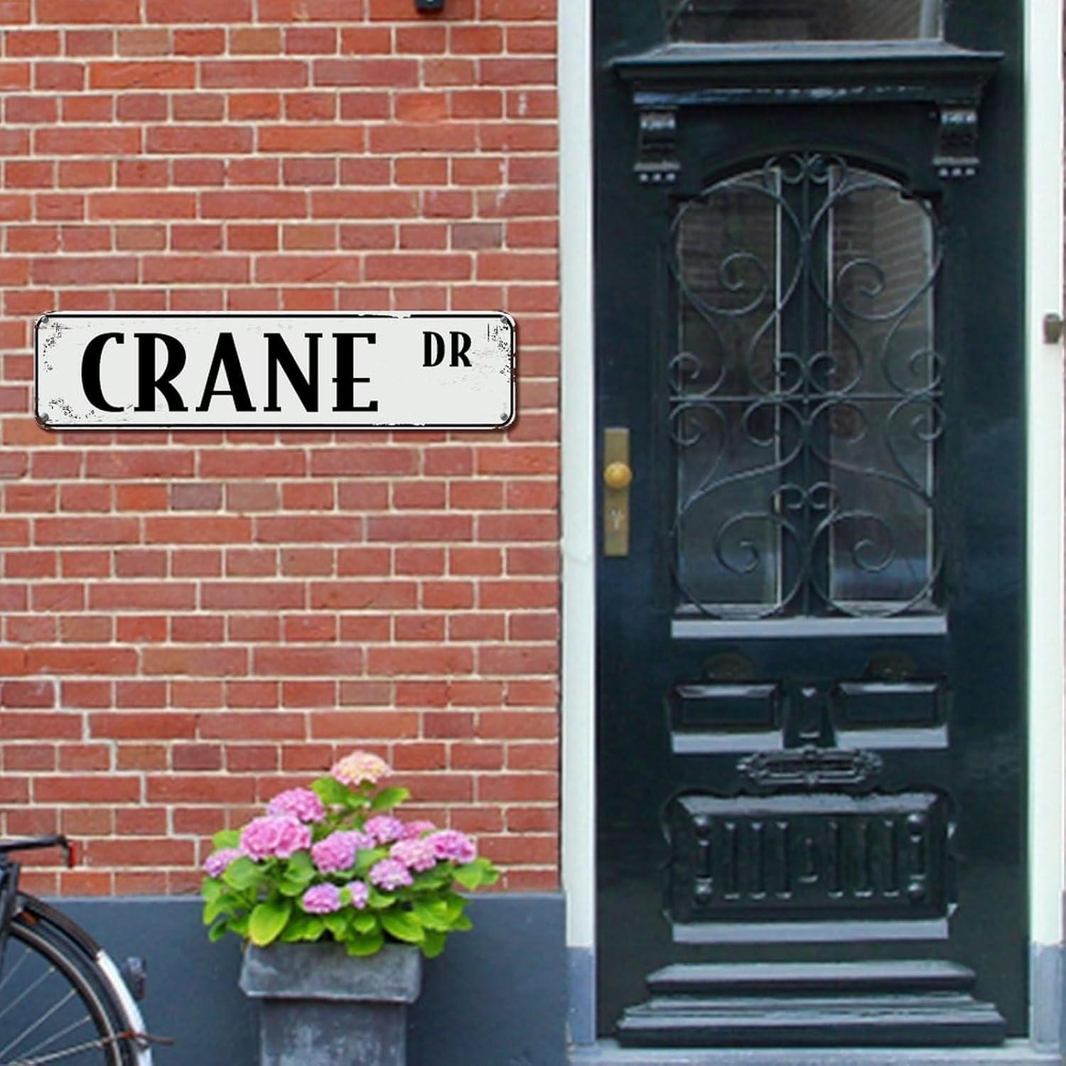 Crane Vintage Aluminum Street Metal Sign Rustic Metal Tin Signs Wall Art for Indoor Outdoor Road Countryside Garden Decor Hanging Print Poster 6x24in