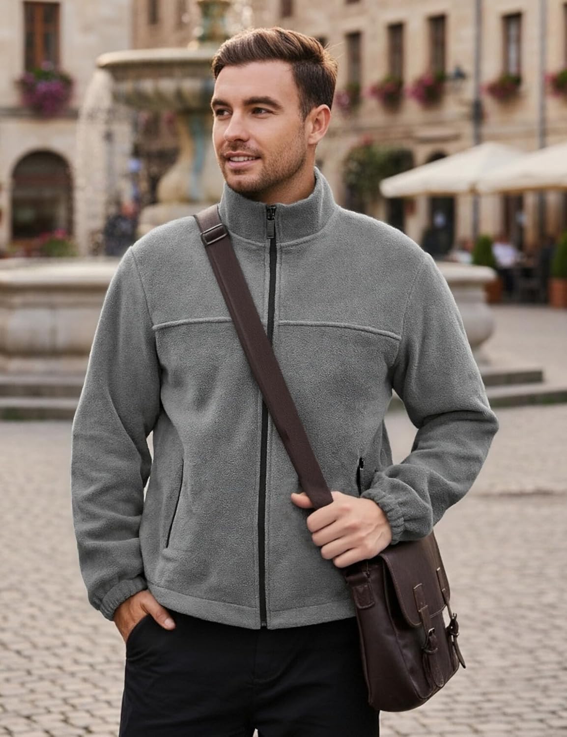 Men's Polar Fleece Jacket Full Zip Thick Winter Jackets for Men Soft Warm Outwear with Zipper Pockets - Image 6