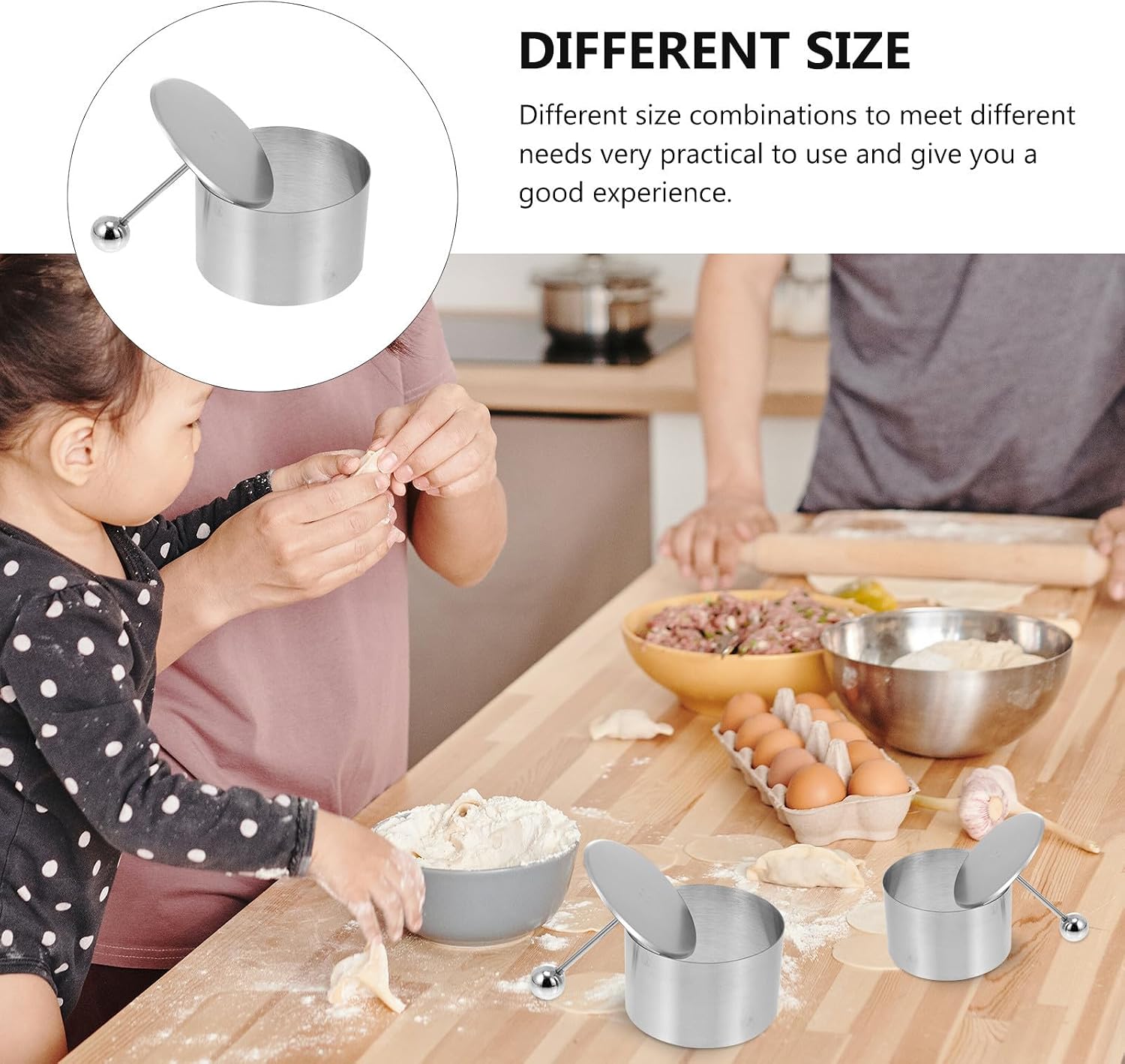 3 Sets Stainless Steel round Cold Dish Mold with Sticks