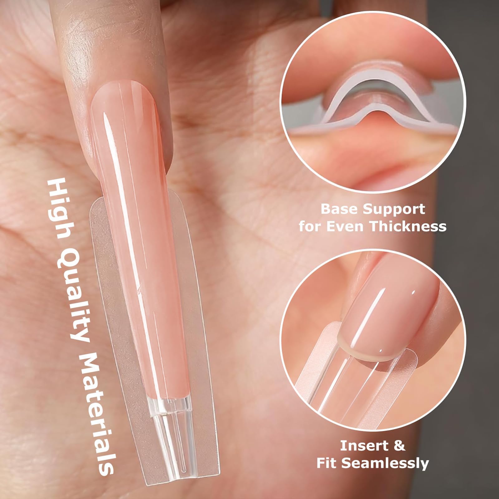 Nymora 280 moldes de uñas profesionales (14 tamaños), puntas de gel reutilizables para una extensión de gel impecable, sin lima, sin desbordamiento, para gel y salón de belleza (cuadrado - 1) — view 5