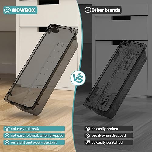 Miniatura 4 de WOWBOX Juego de 40 organizadores de cajones de plástico transparente, 4 tamaños, organizador de cajones de escritorio y contenedores de