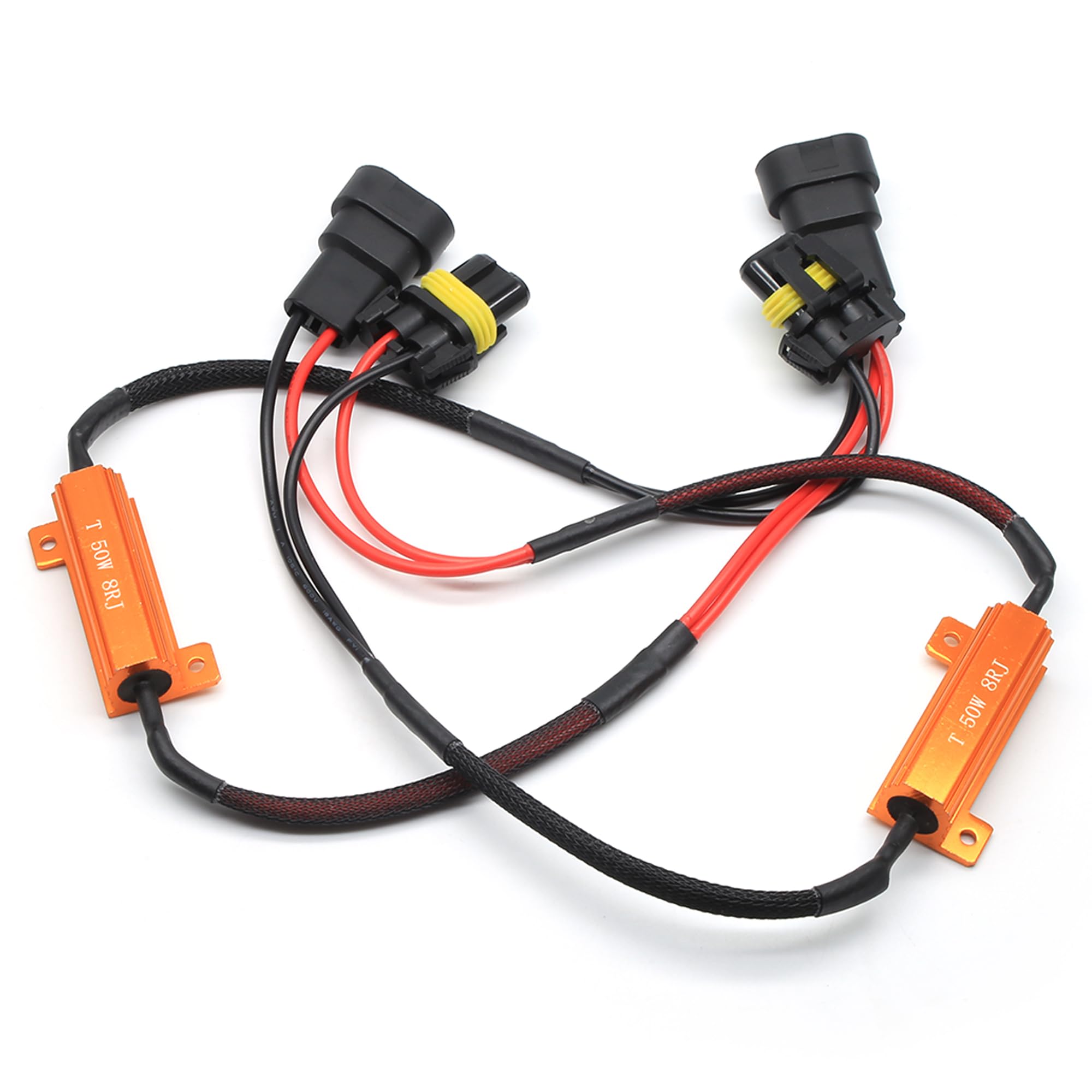 TECHMAX9005 9006 9012 H10 LED Fog Light Resistor Kits,Anti Flicker & Error Decoder Universal Car Accessories Load Resistor for LED Bulbs,Pack of 2