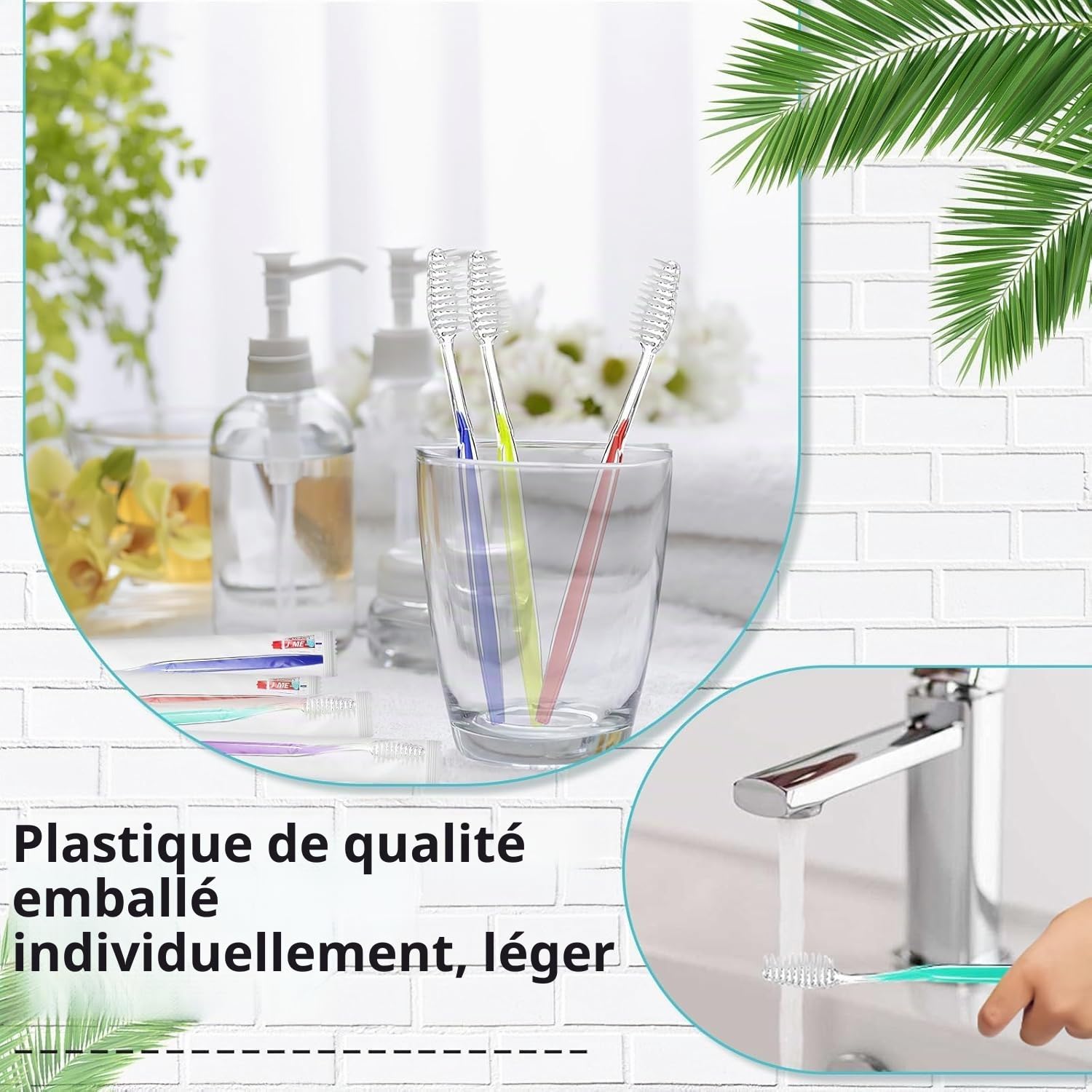 250 Ensembles de Brosses à Dents en Gros avec Dentifrice, Emballés Individuellement — Fournitures pour Sans-abri, Brosse à Dents de Voyage pour Hôtel, Camping, École