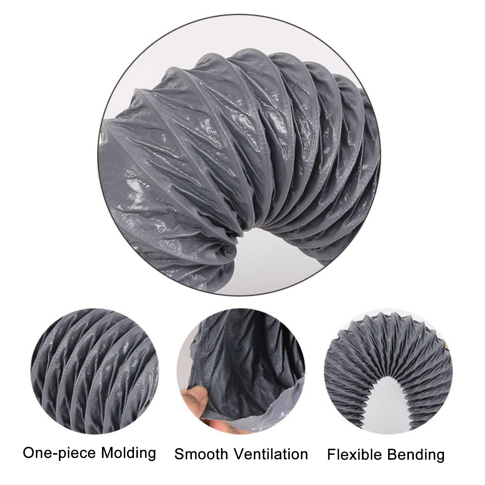 Manguera Escape Flexible de Nailon, 5 m 10 m Tubo de Aire Acondicionado Portátil Ignífuga, Conducto de Ventilación para Campana Extractora, Soplador(5m(16.4ft),100mm(4in))