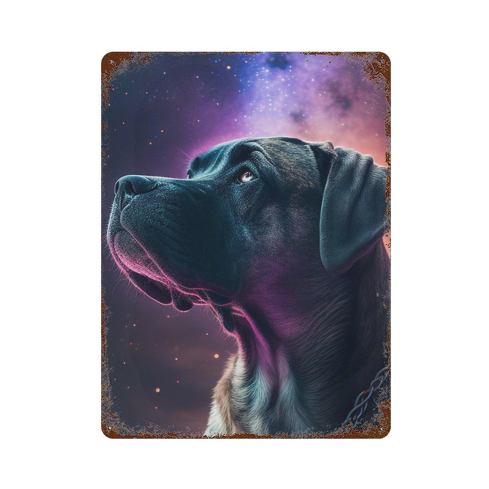 Cane Corso Universum Rust Effect Tin Sign 15.7"x11.8", Ideal for Shed, Workshop And Garage Wall Decor