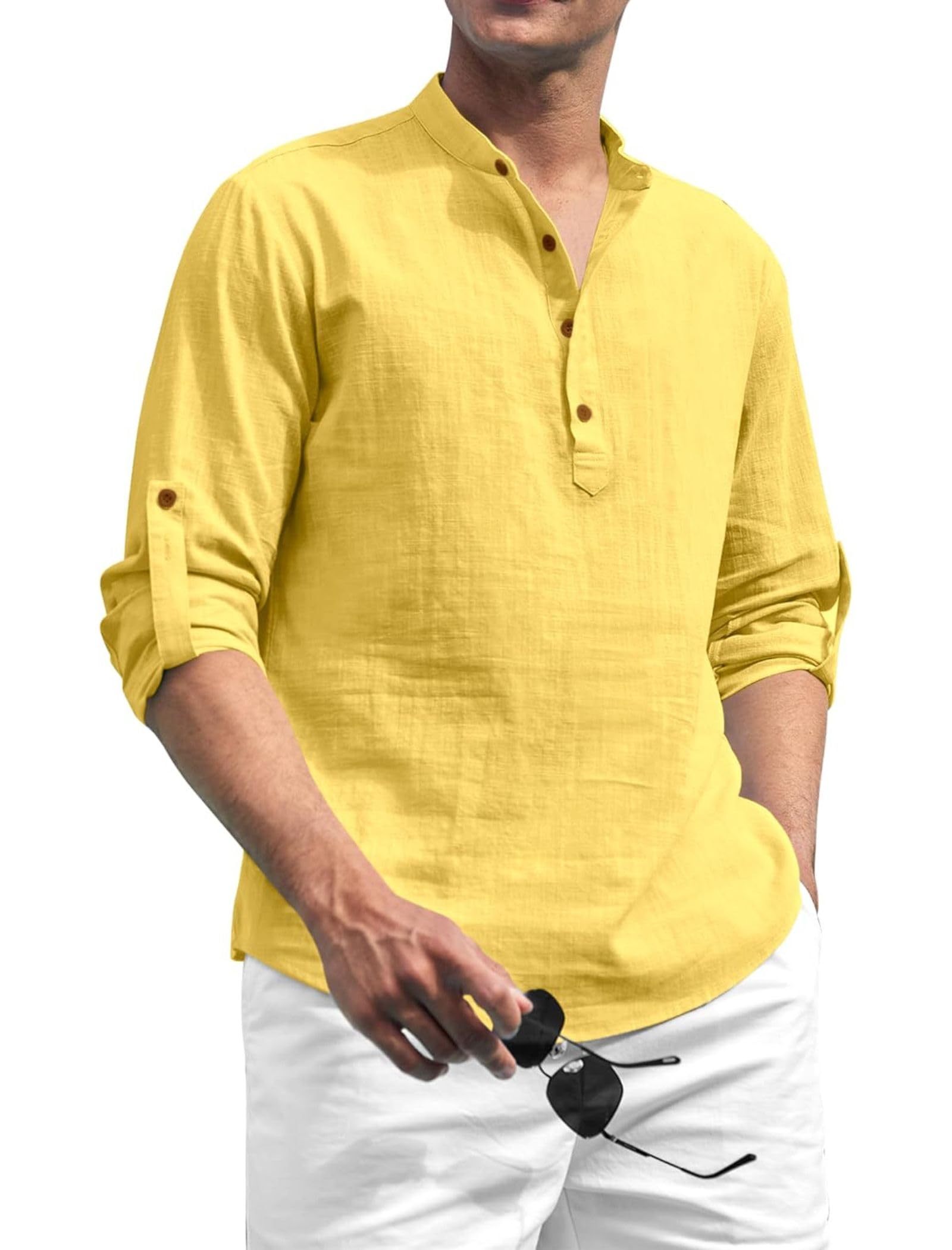 fifth u Men's Kurta || Chinese Collar Long Sleeves || Short Kurta for Men || for Festival || Function || Occasion Wear Fancy Kurta for || Straight Hip Length Kurtas || Best Gifts for Men-picture-58