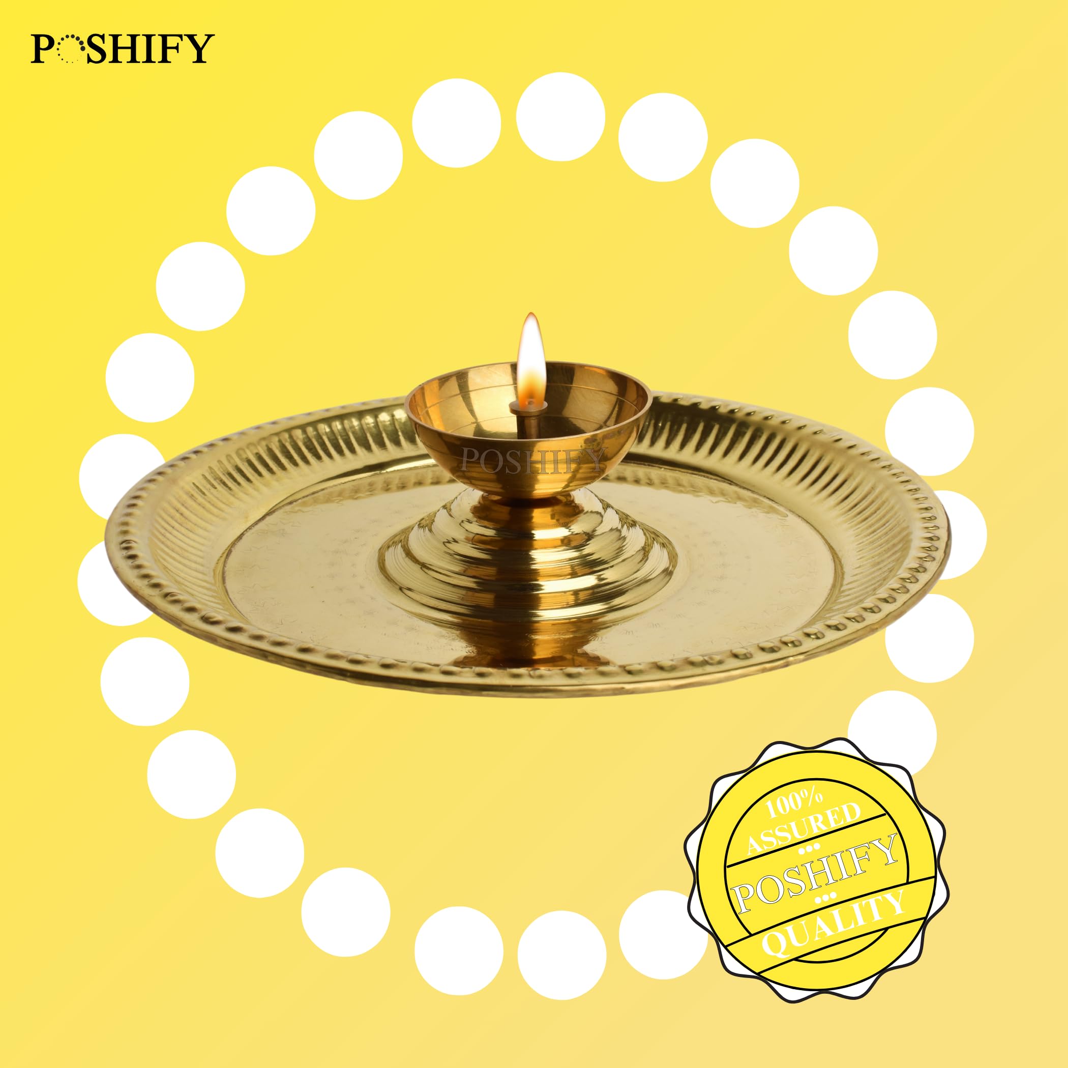 Brass Aarti Plate - Handcrafted Indian Diya -5 Brass Aarti Plate - Handcrafted Indian Diya -5