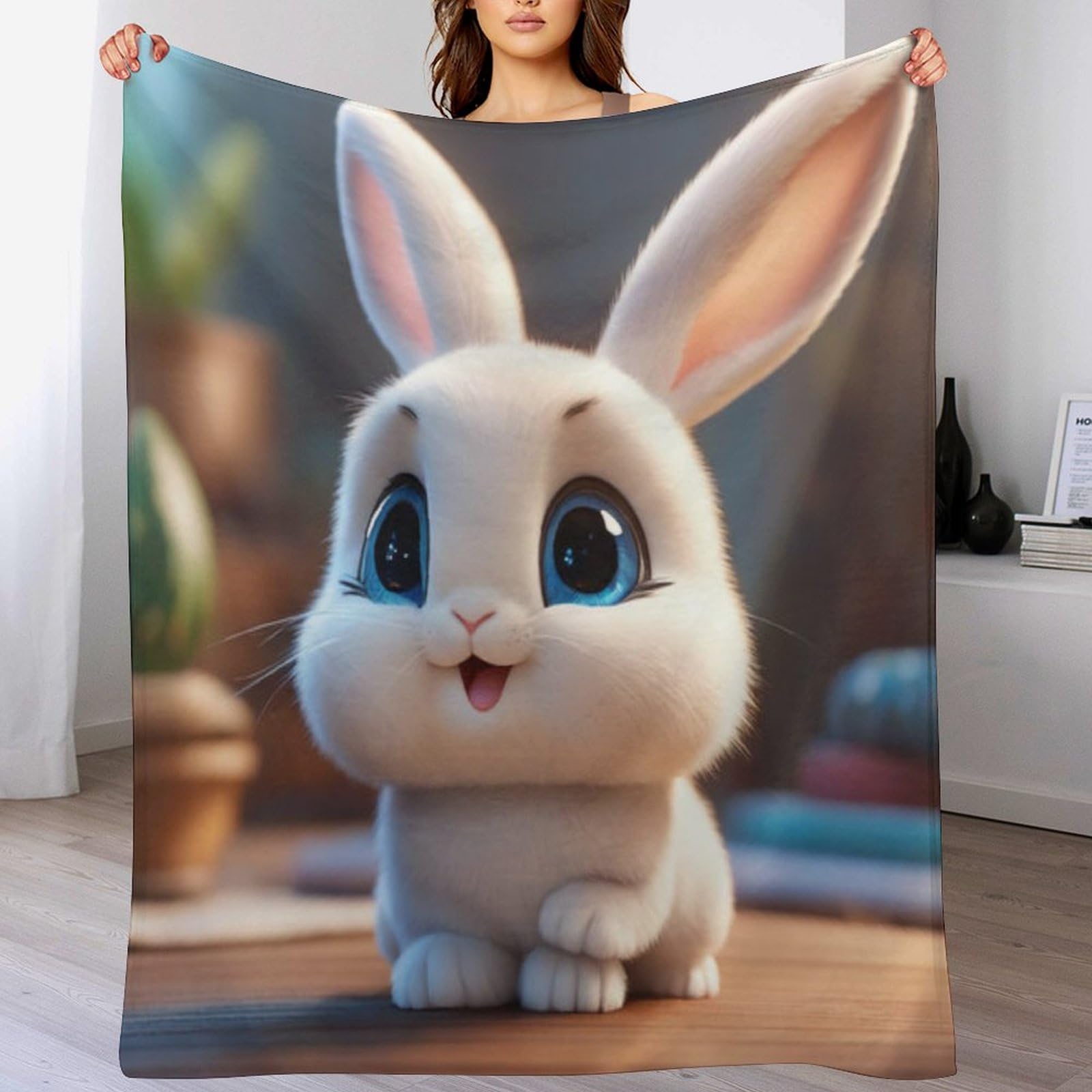 Couvertures en lapin pour voyage et exterieur plaid douillet