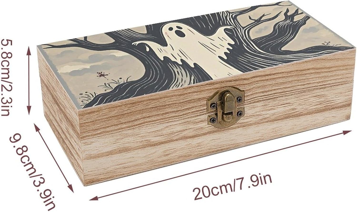 Strange Ghost Keepsake Box Wooden Small Jewelry Box image 2