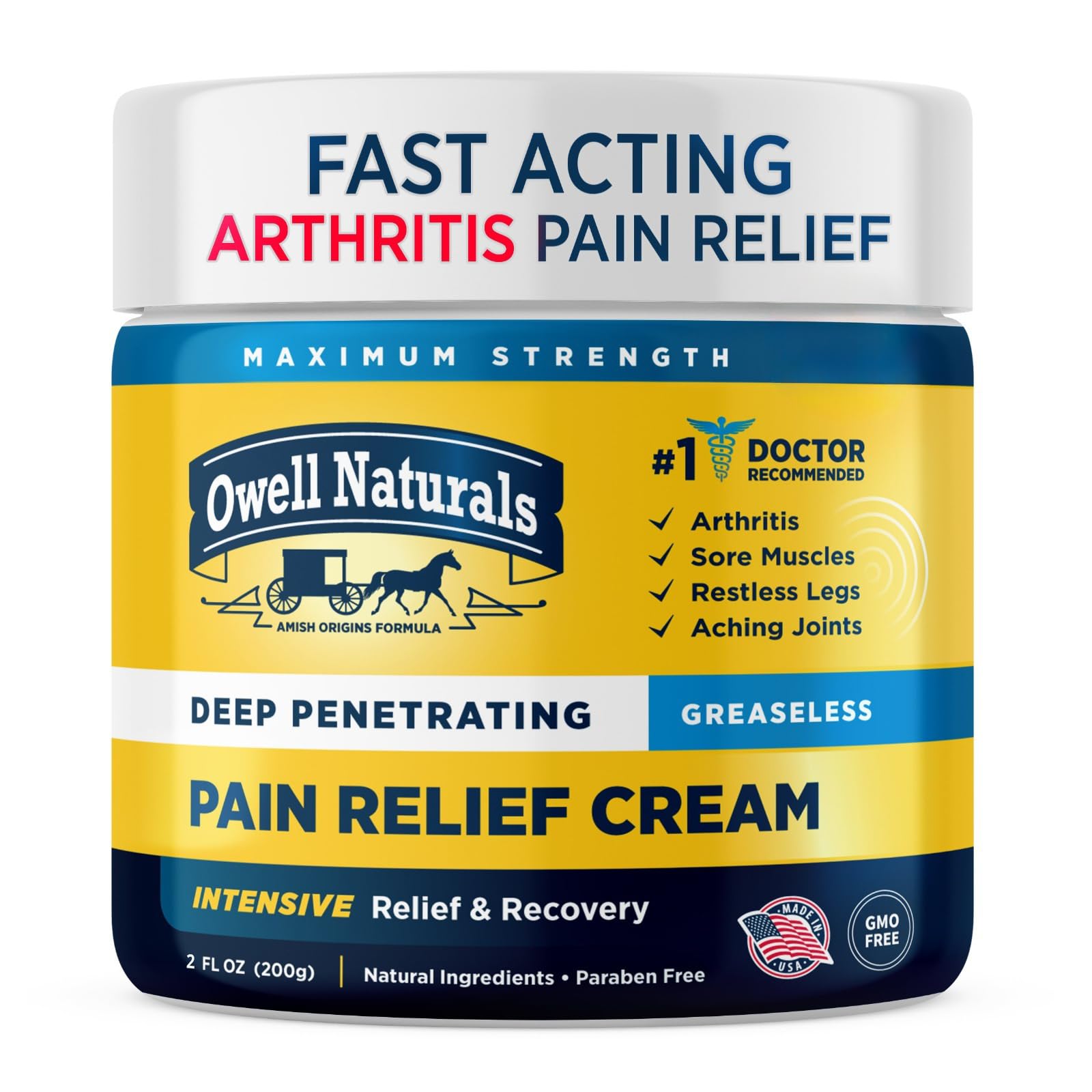 Buy OWELL NATURALS Pain Cream 2 oz, Maximum Strength Deep