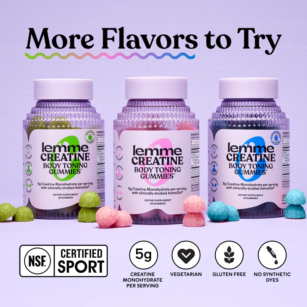 Lemme Creatine Monohydrate Gummies, Blue Raspberry (60 Gummies) — Amazon image 8