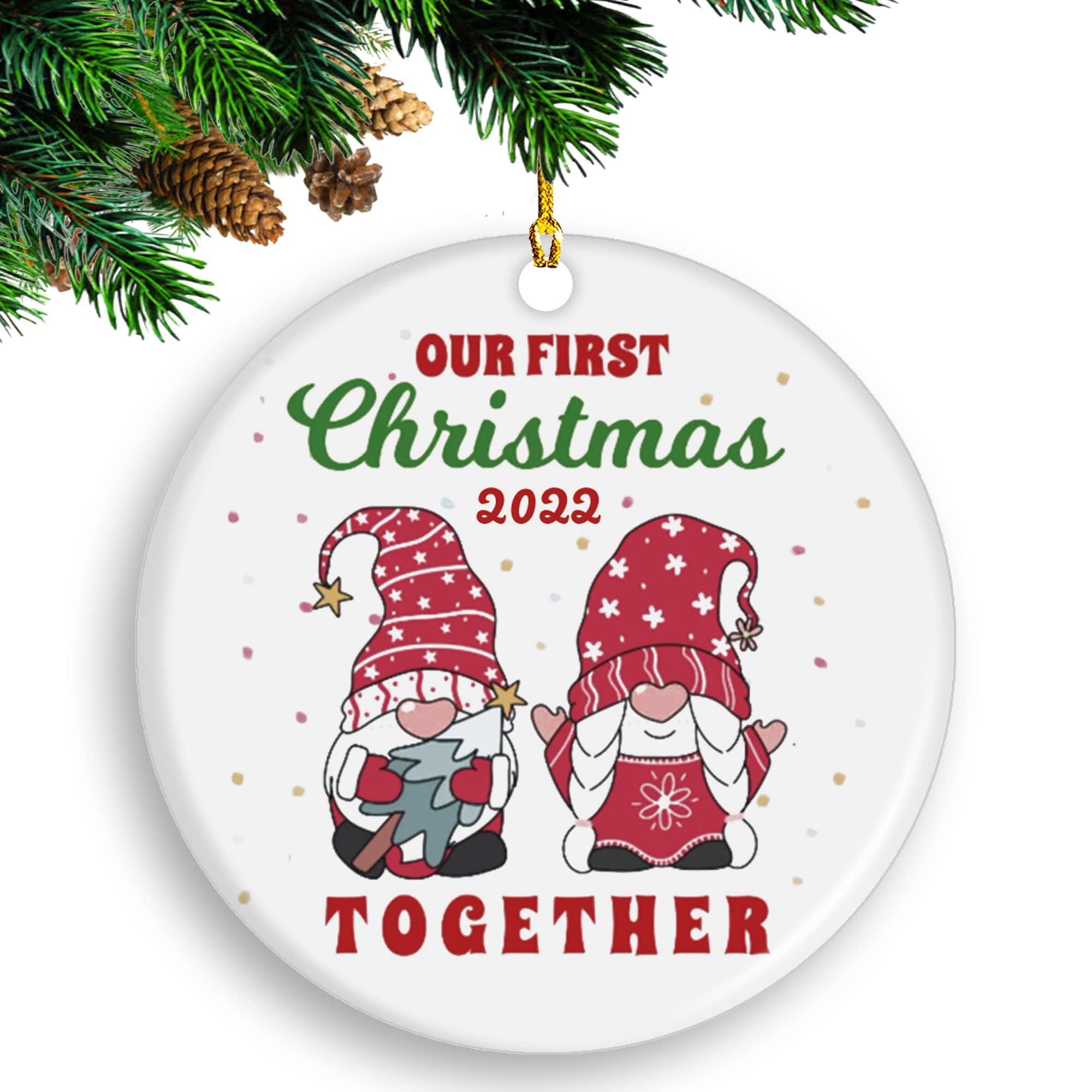KFARM Our First Christmas Together as Mr & Mrs Couple Married Wedding Decoration, 2022 Christmas Ornaments, Keepsake