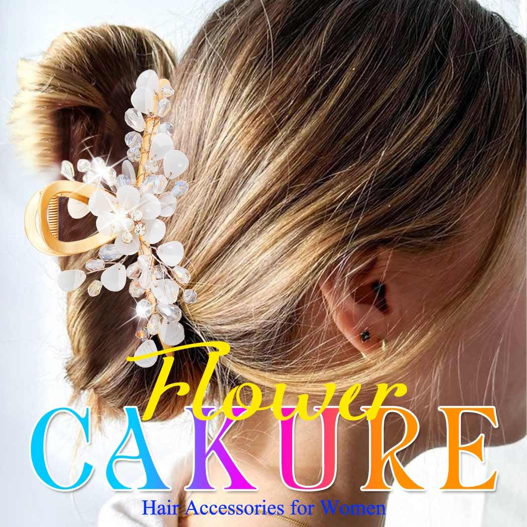 CAKURE Flower Claw Clips Metal Hair Clips Wedding Hair Claw Clip Fancy Hair Accessories for Women - Image 7