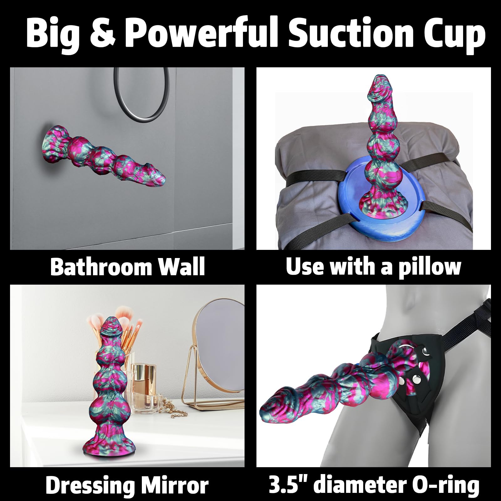9.75" Big Knot Monster Fantasy Dildo - Huge Thick Girth Alien Dildo with 3 Knots, XL Large Anal Butt Plug Trainer with Strong Suction Cup, Adult Sex Toys & Games for Men Women Gay: Green