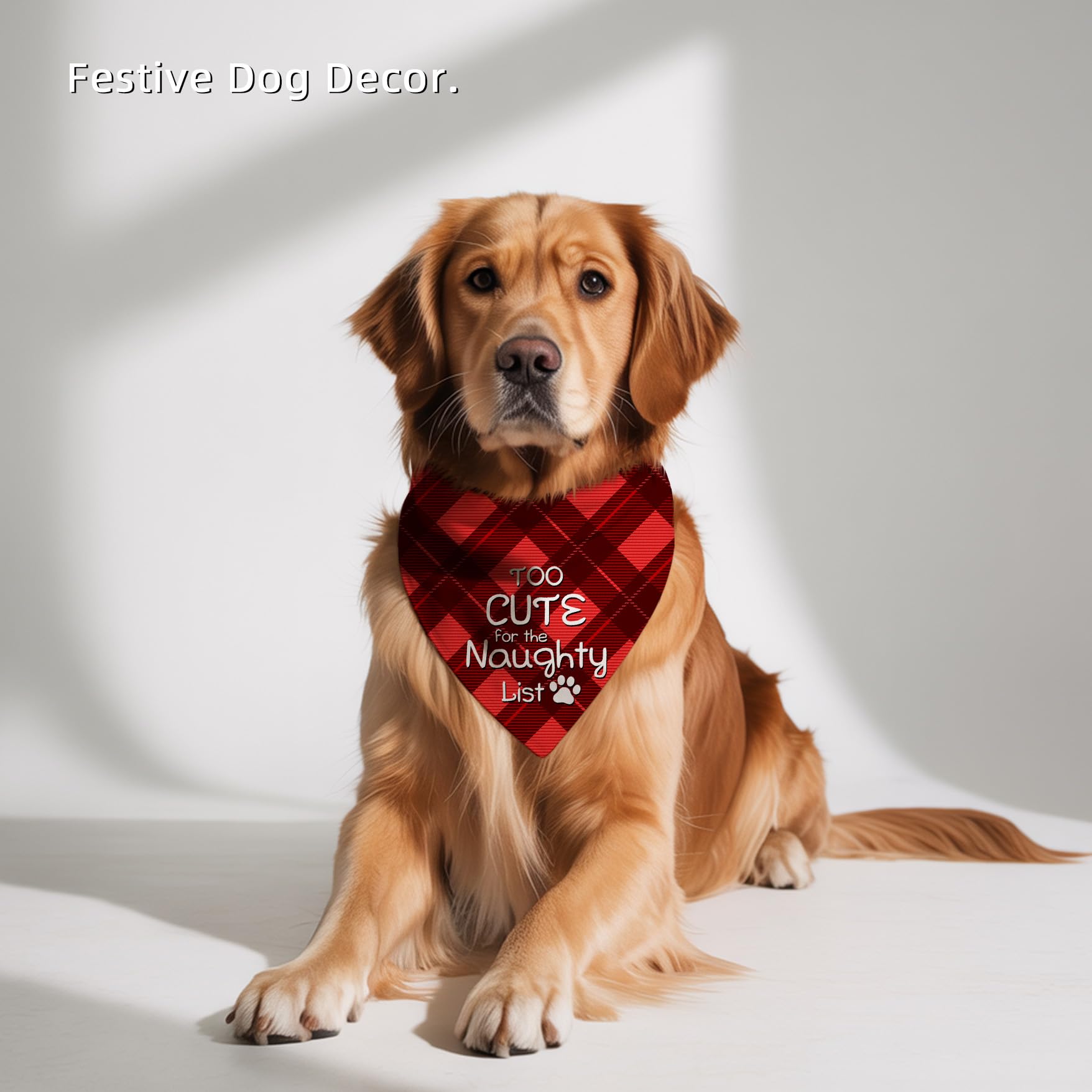 Pañuelos de Navidad para Perros, Bufanda de Navidad para Perro, 2 Paquetes, decoración de Cuadros navideños para Perros medianos y Grandes