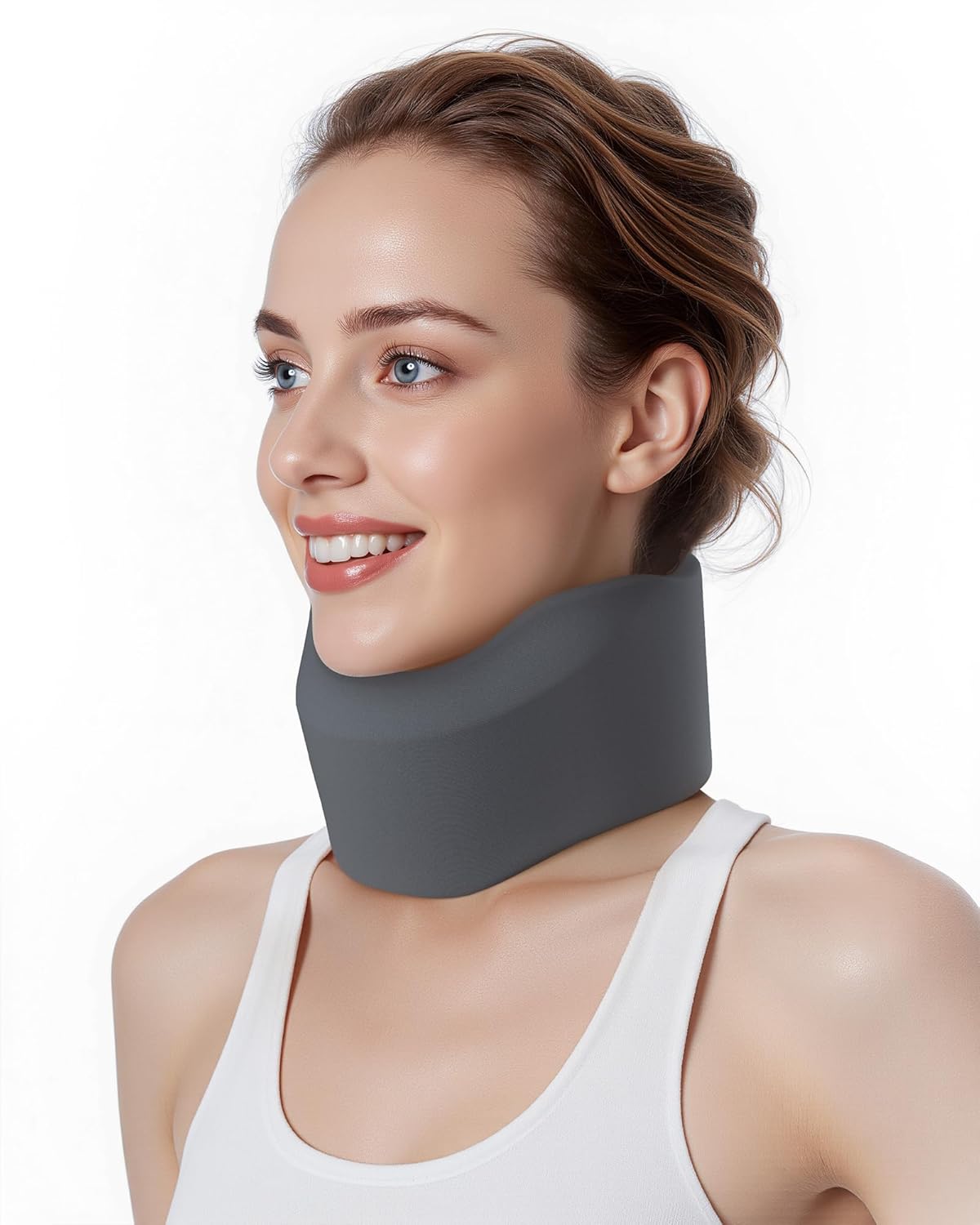 Neck Brace for Sleeping, For Relief Neck Pain and Provide Support Soft Cervical Collar, Neck Support Keep Vertebrae Stable & Aligned Relief of Cervical Spine Pressure Gray L Size