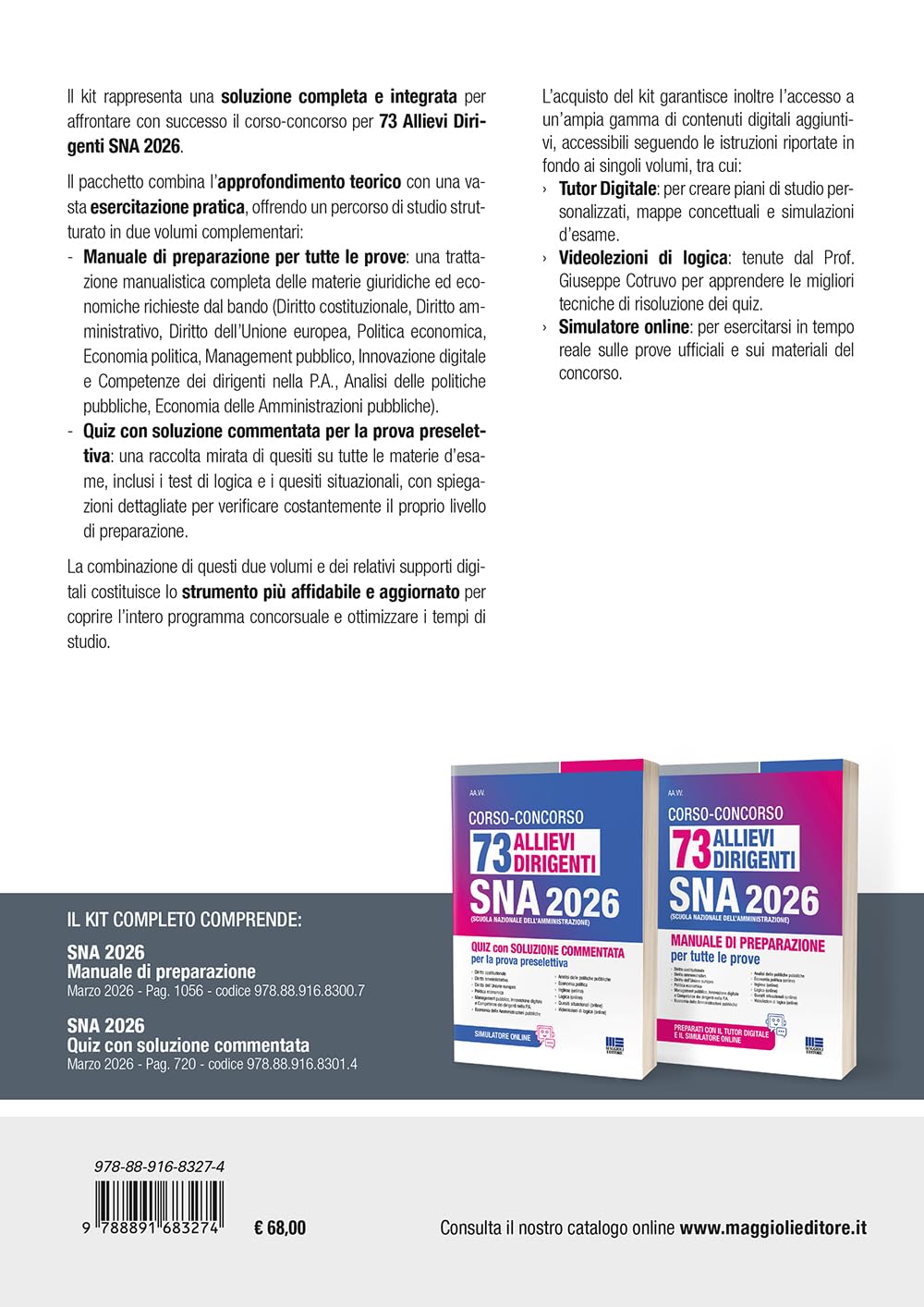 Kit Concorso 73 allievi dirigenti SNA 2026. Manuale di preparazione per tutte le prove + Quiz con soluzione commentata per la prova selettiva