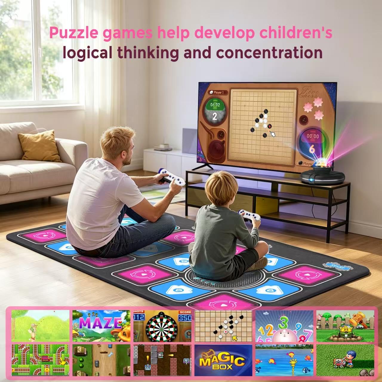 Tappetino da ballo per bambini e adulti: pad elettronico per danza a 2 giocatori con HDMI per TV, gioco musicale senza fili, ideale per feste e regali di compleanno per ragazze e ragazzi dai