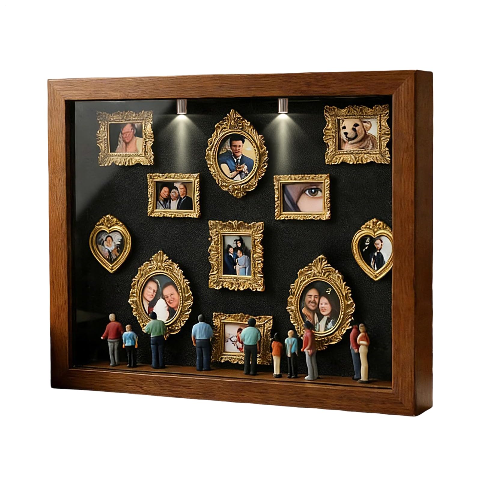 Fai Da Te Mini Museo Silhouette Box, Cornice In Miniatura Museo Display Shadow Box, 11 Pezzi Mini Cornici Per Foto Con 8 Figurine,Per Matrimonio Compleanno Vacanza Appartamento Agriturismo Arredamento