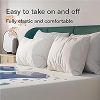 Vista 3 de Protector impermeable de colchón tamaño Individual de 39x75 pulgadas. Transpirable, sin ruido, 8 a 20 pulgadas. Cama de microfibra cepillada ultra