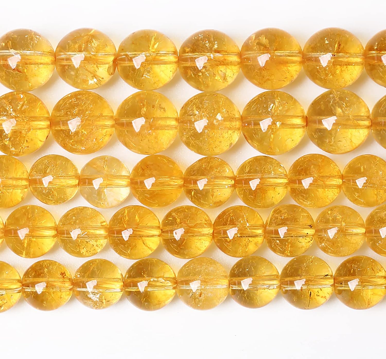 10MM 36PCS Natural Citrine Yellow Quartz Crystal Round Spacer Loose Beads for Jewelry Making 15 inches DIY Bracelet Necklace - Image 2