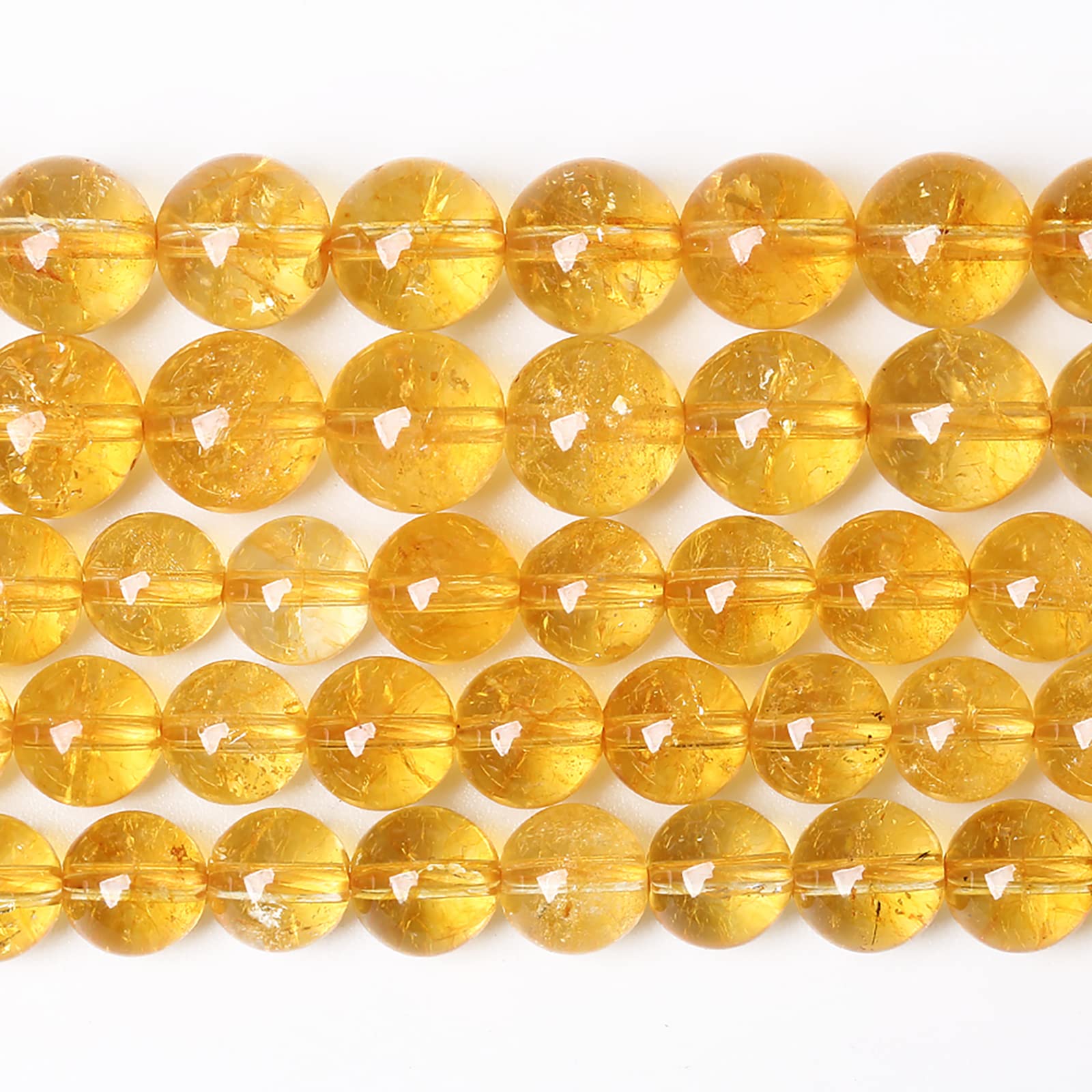 4mm 86pcs Natural Citrine Yellow Quartz Crystals Round Spacer Loose Beads for Jewelry Making 15 Inch DIY Bracelet Necklace โ image 1