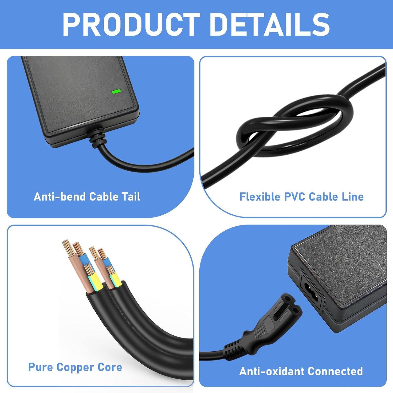 19V Power Cord Charger Adapter Compatible with Intel NUC 13 10 14 12 11 Pro Kit Mini NUC10i7FNH Power Supply Replacement PERFEIDY Power Supply Cord Charger PSU