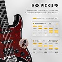 Vista 4 de Donner Guitarra eléctrica de 39 pulgadas, Serie Designer DST-200 Guitarra eléctrica elegante de cuerpo sólido para principiantes, intermedios