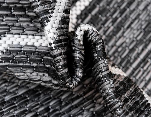 Miniatura 6 de Unique Loom Outdoor Trellis Collection - Alfombra rectangular de 4 pies 1 pulgada x 6 pies 1 pulgada, color carbón y gris