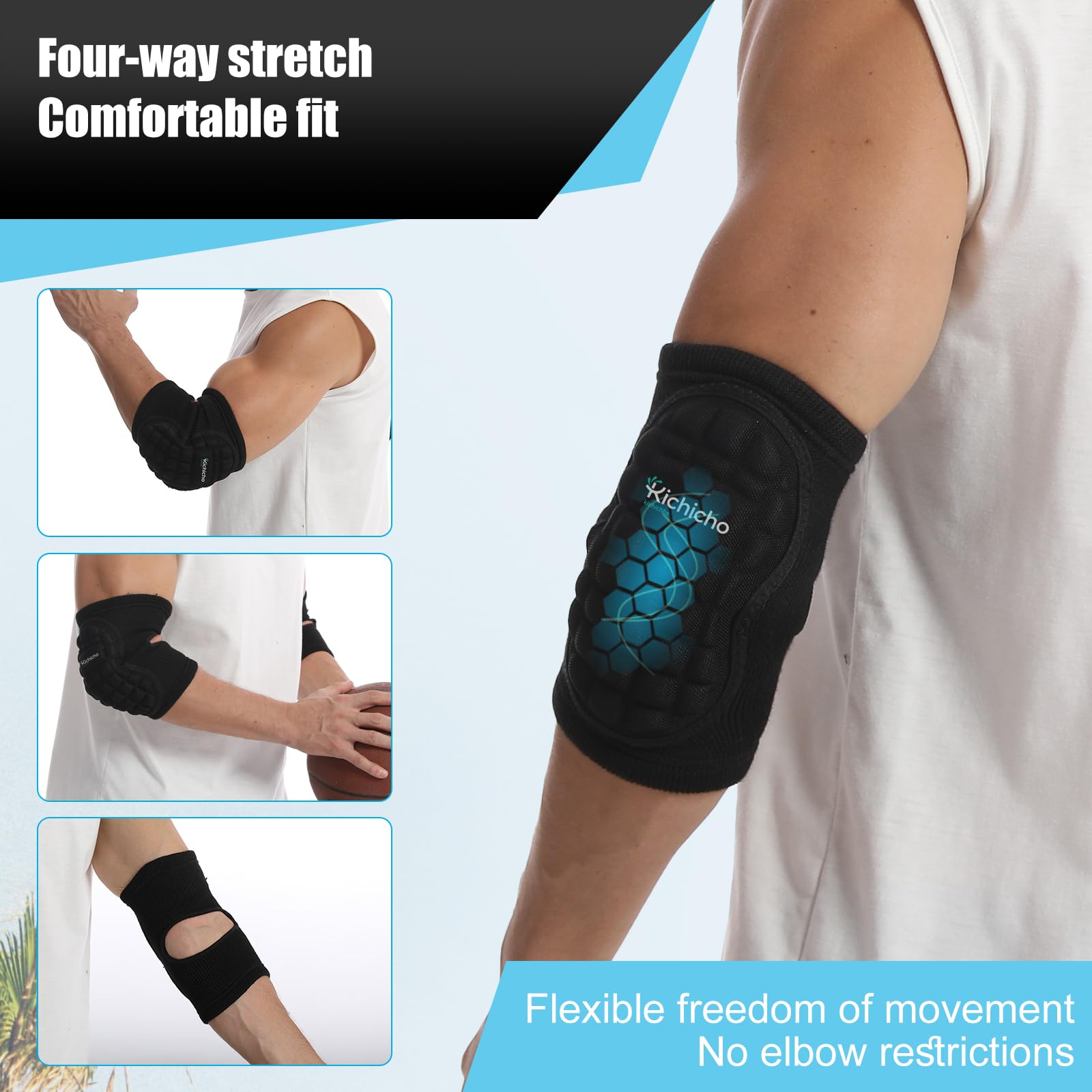 Lot de 2 coudières tactiques en éponge épaisses, protection contre les collisions, équipement de protection pour les sports de danse, coudières ou genoux, convient aux enfants, hommes et femmes