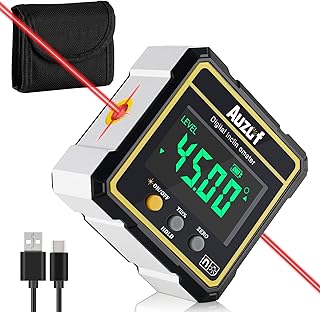 Digital Angle Finder,3in1 Auzof Cube Inclinometer Protractor with Backlight, Woodworking Measuring Tool-4-side Strong Magnetic Angle Gauge,Electronic Level, Measures & Sets Angles, Laser Class II