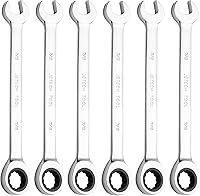 Vista 8 de Jetech Llave combinada de trinquete de 3/8 pulgadas (paquete de 10), llave de engranajes de grado industrial con diseño de 12 puntos, trinquete