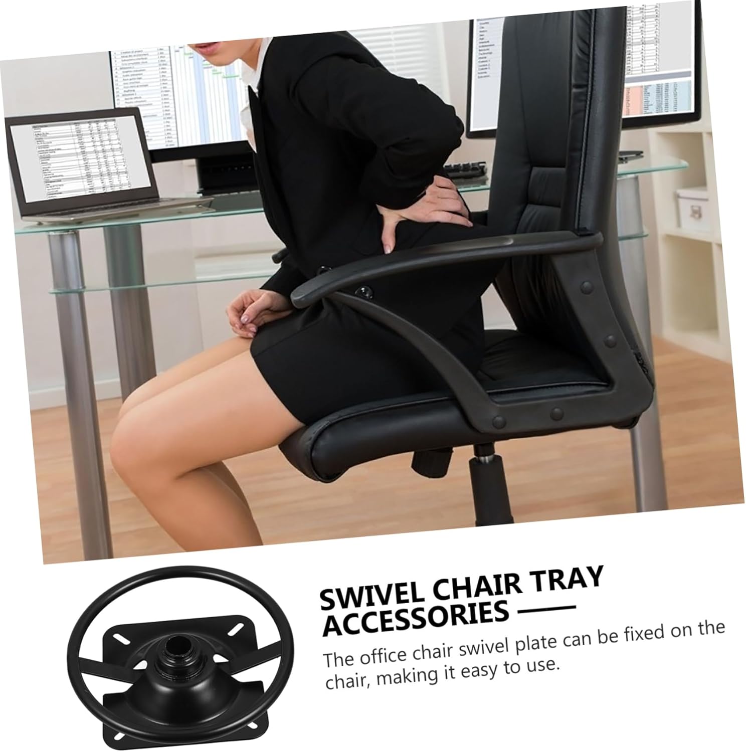 Swivel Chair Base Replacement Plate Heavy Duty Swivel Base Kit for Office Chairs Height and Angle Construction for Enhanced Productivity