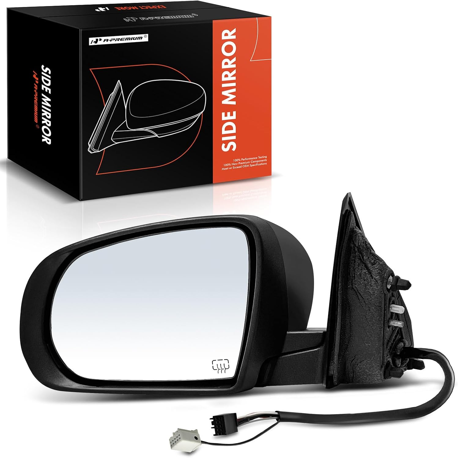 A-Premium Driver Side Power Door Mirror - Compatible with Jeep KL Series Cherokee 2014 2015 2016 2017 2018 - Heated Manual Folding Black Outside Rear View Mirror w/Turn Signal Puddle Light