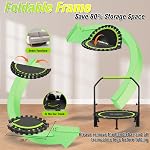 Pliable Mini Trampoline, 40" Trampoline de rebounder pour adultes & Les enfants, 450lbs Capacité avec barre réglable en U, équipement d'entraînement de fitness intérieur