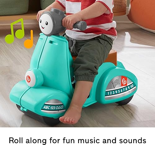 Miniatura 5 de Fisher-Price Juguete de Montar para Niños Pequeños Laugh & Learn Smart Stages Cruise Along Scooter con Luces, Música y Aprendizaje para Bebés de 1+