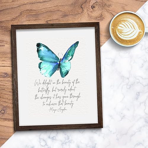 Miniatura 4 de Maya Angelou Quote We Delight in the Beauty of the Butterfly Watercolor Wall Art  Bright Neutral 11x14 UNFRAMED Print - Bohemian, Positive,