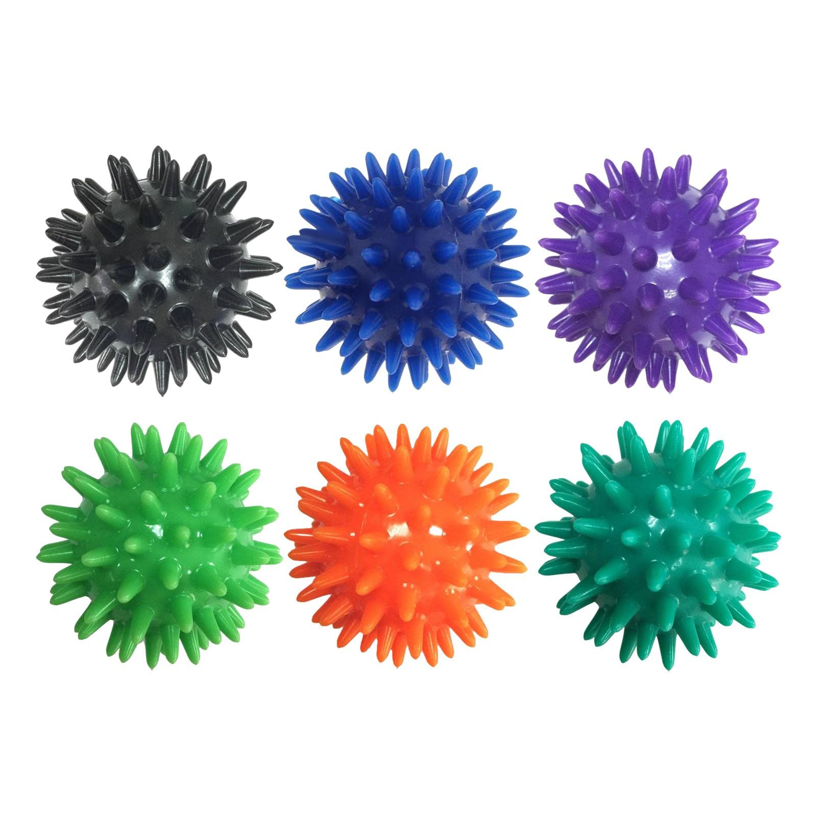 Generic 5X Compact Spiky Massage Ball - Portable Solution for Comfort, 6cm, Dark Green