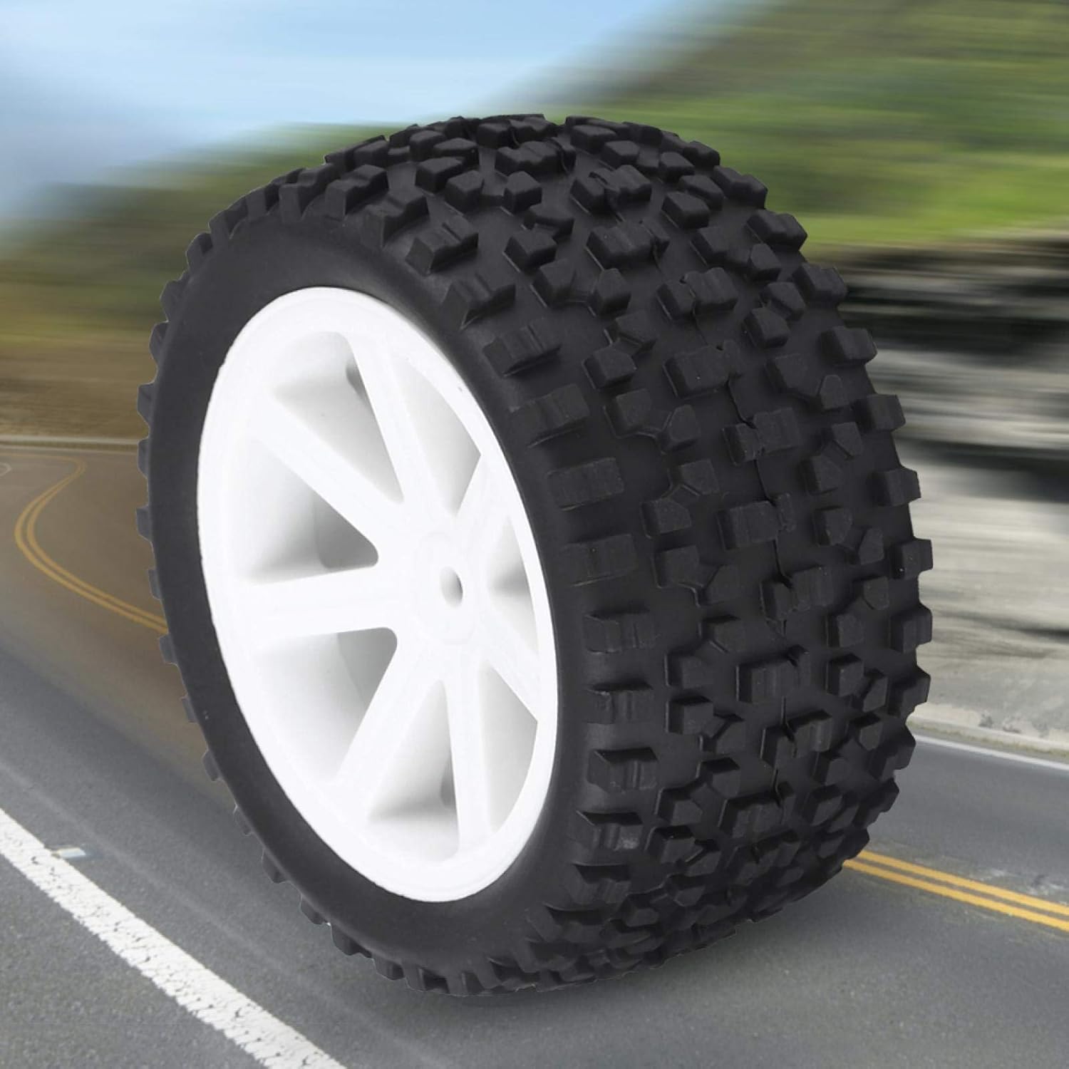 RC Car Rubber Tire 4PCS RC Truck Rubber Tire Wheel Tyre Accessory Parts for 1:10 Truck Off-road Car Accessory Parts(white) - Image 5