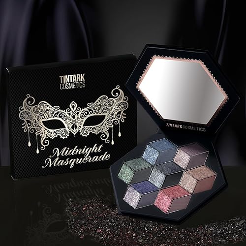 Miniatura 8 de Paleta de maquillaje de sombra de ojos ahumada negra, paletas de sombras de ojos ahumadas oscuras para Halloween, maquillaje gótico, paletas de