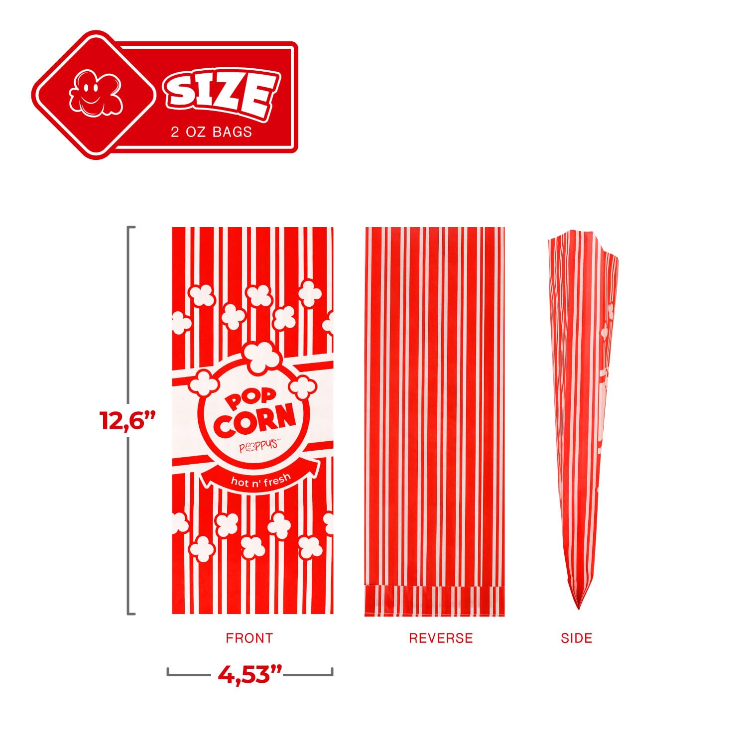 Poppy's Paper Popcorn Bags - 1000 1oz Concession-Grade Bags, Popcorn Machine Accessories For Popcorn Bars, Movie Nights, Concessions In Kenya | Popcorn Concession Equipment & Supplies - View #5