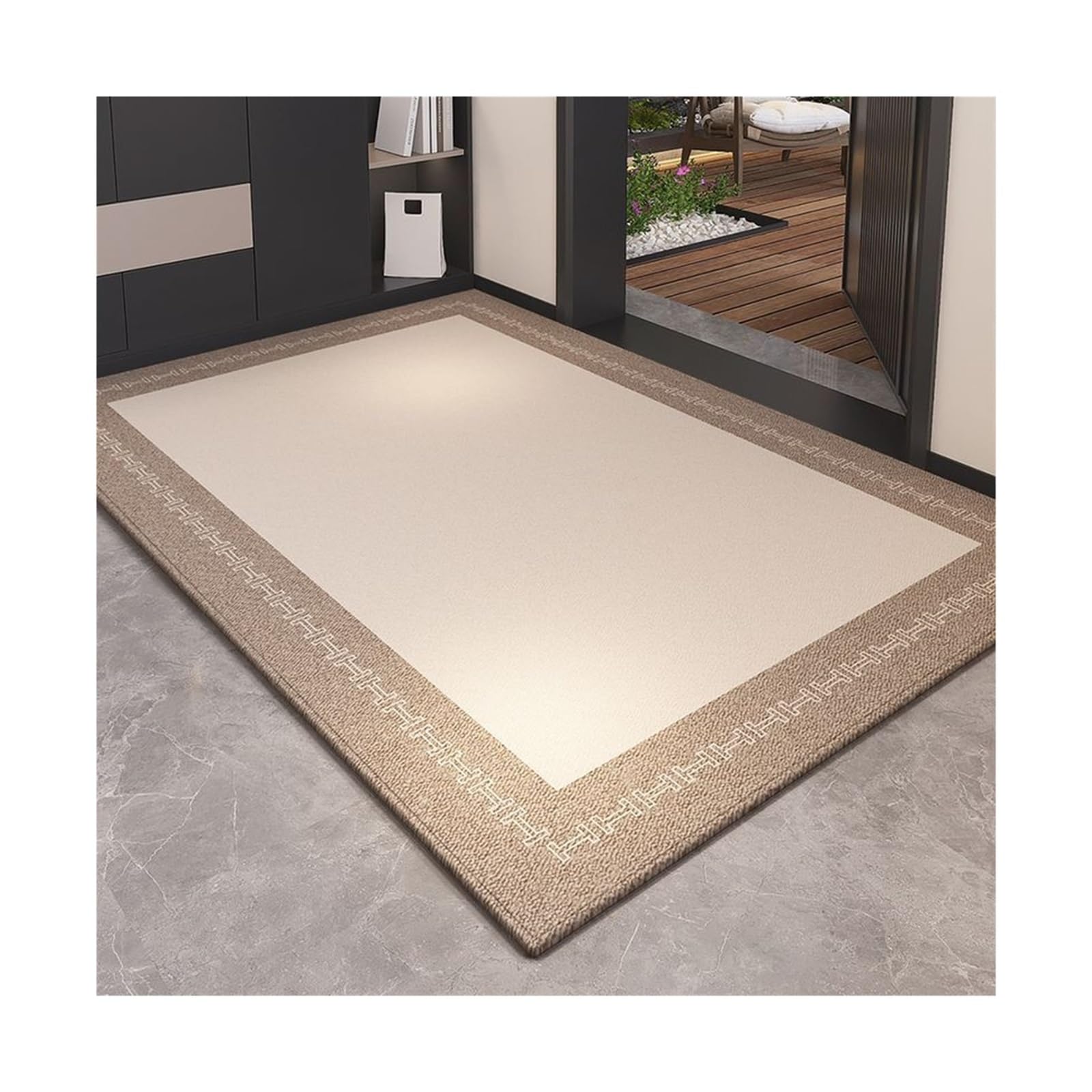 Tapis à poils bouclés antidérapant pour stopper la saleté dans l'entrée de maison