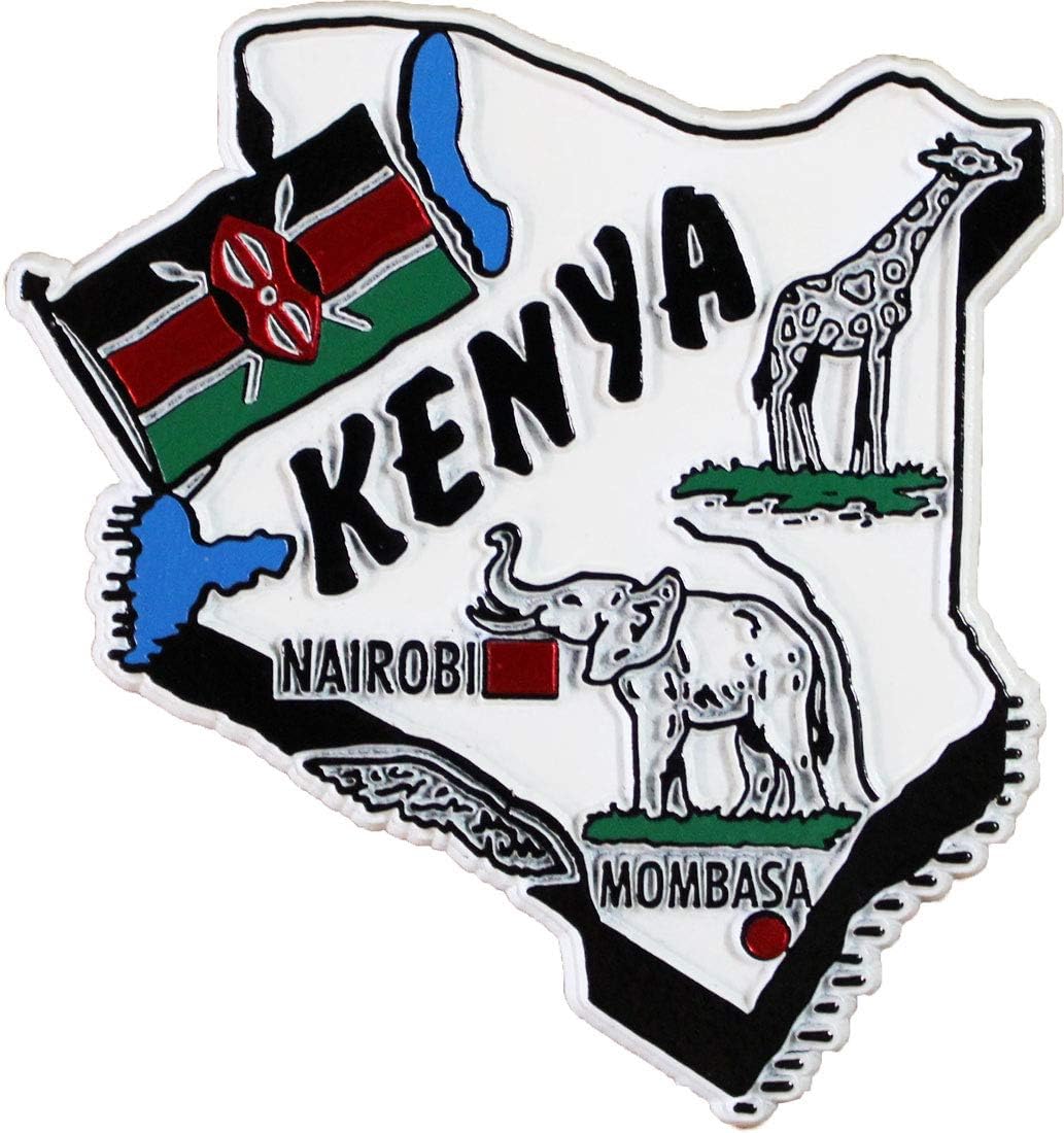 Kenya Country Outline Refrigerator Magnet, Approximate Size 2 inch x 3 inch