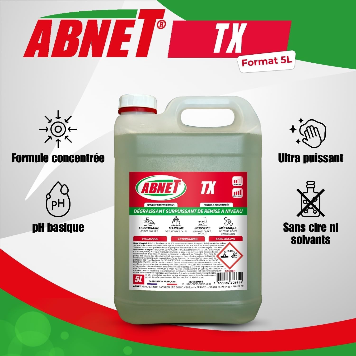 ABNET - Abnet TX - Dégraissant Surpuissant - Rénovation - 5L