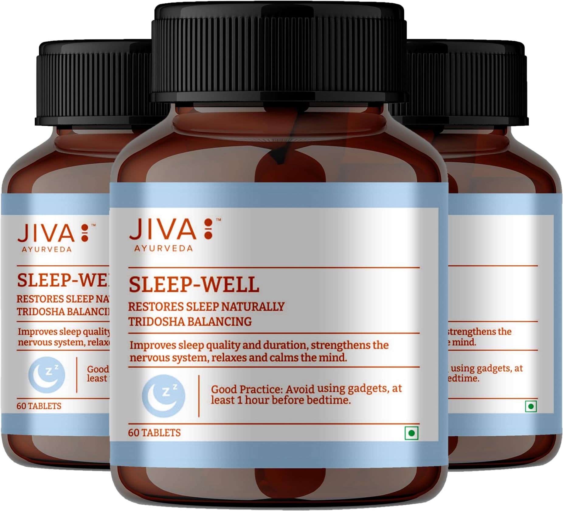 Jiva Ayurveda Sleep-Well Tablets - 60 Tablets (Pack of 3)
