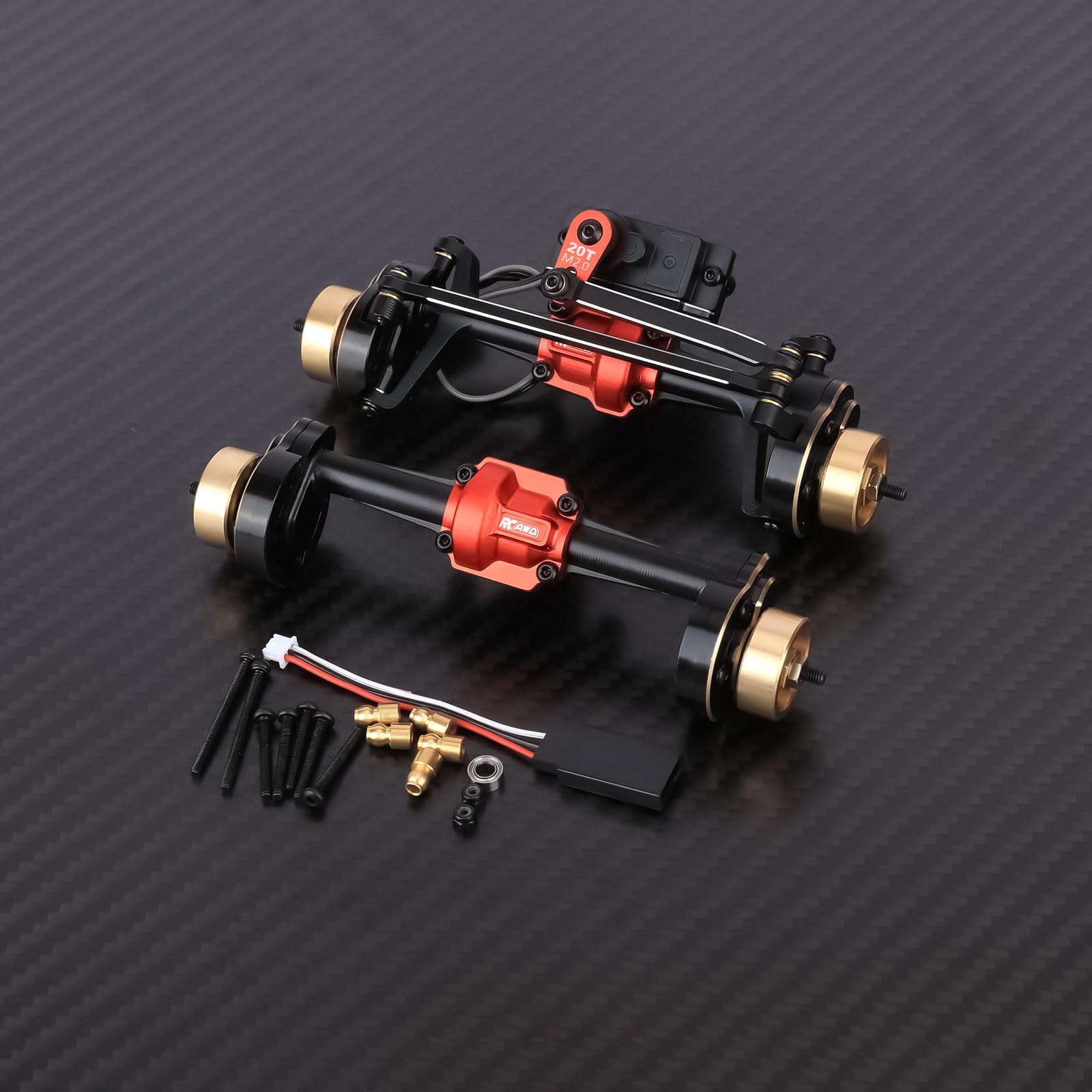 RCAWD HPI Venture 18 & Venture18 Flux SR5 Portal Axles Brass Set 216g & 20T RC Servo & Servo Mount & Servo Adapter Cable Upgrades