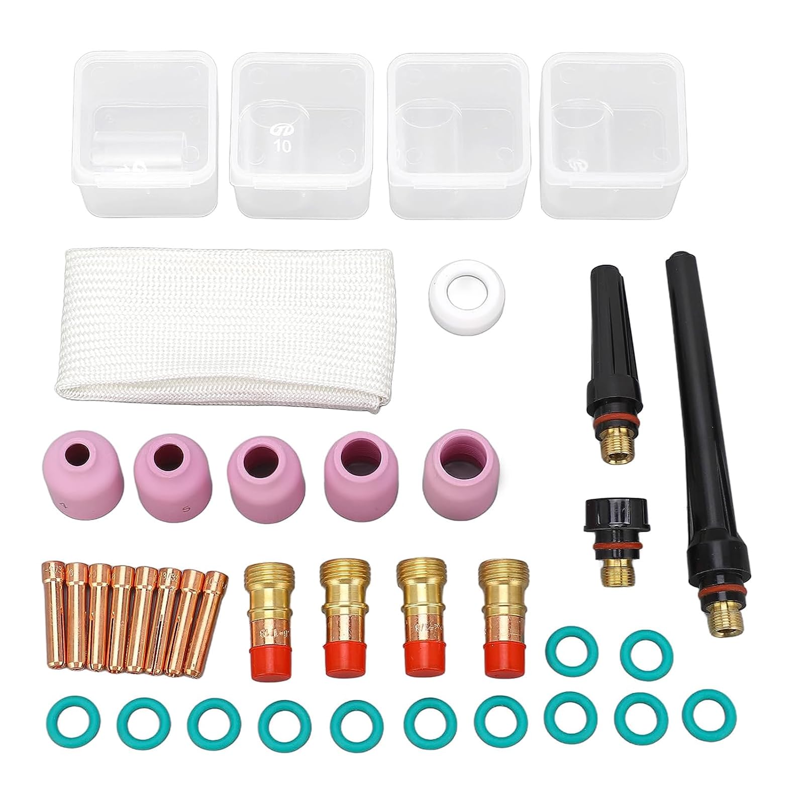 Set di Accessori per Saldatura,Set di Accessori per Saldatura TIG da 38 Pezzi per Pistole per Saldatura TIG WP17 18 26 Efficienza e Durata migliorate