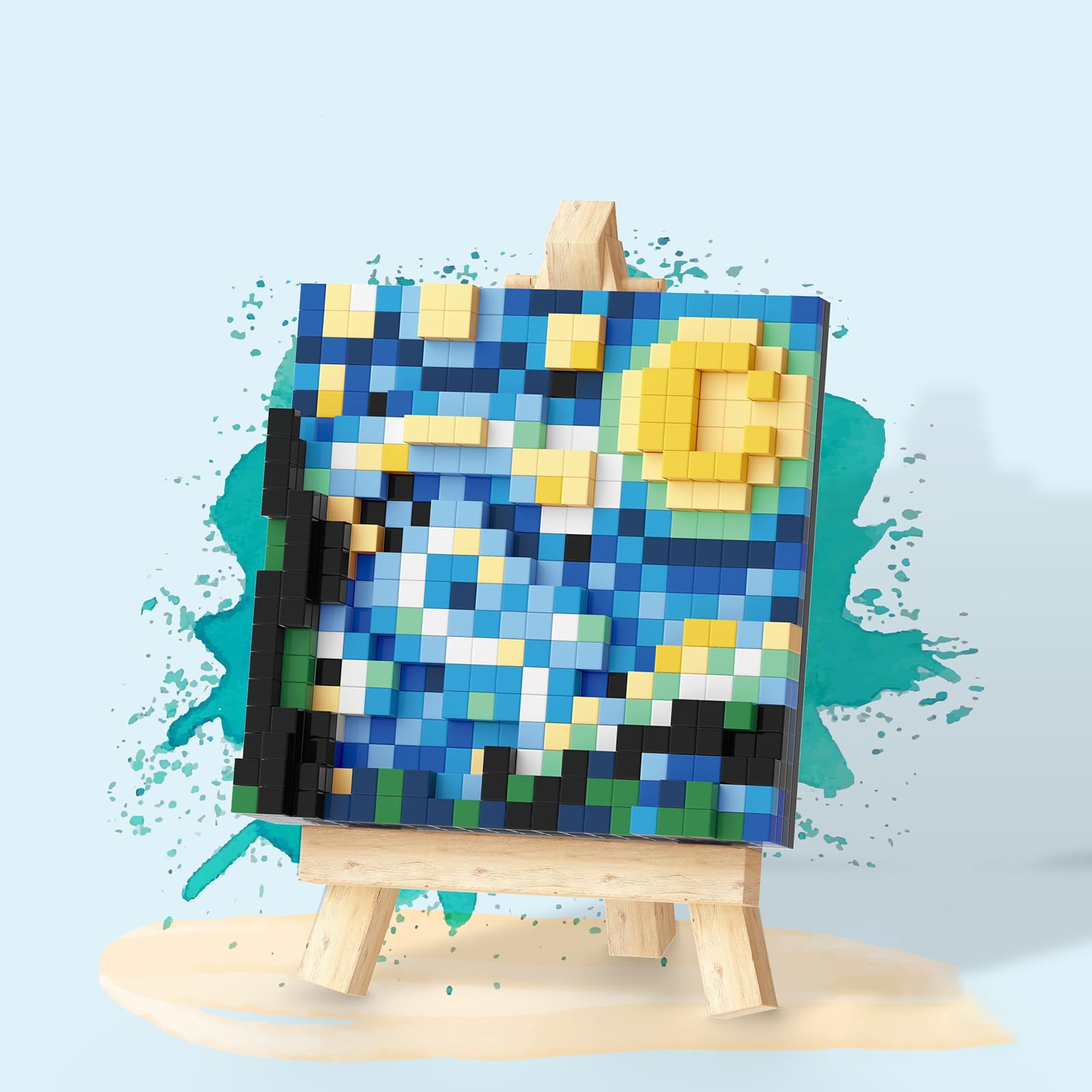 NOOLY World Famous Painting Mini Building Block Set for Home and Office Decoration WKLJM-03 (The Starry Night) 6742 - Image 3