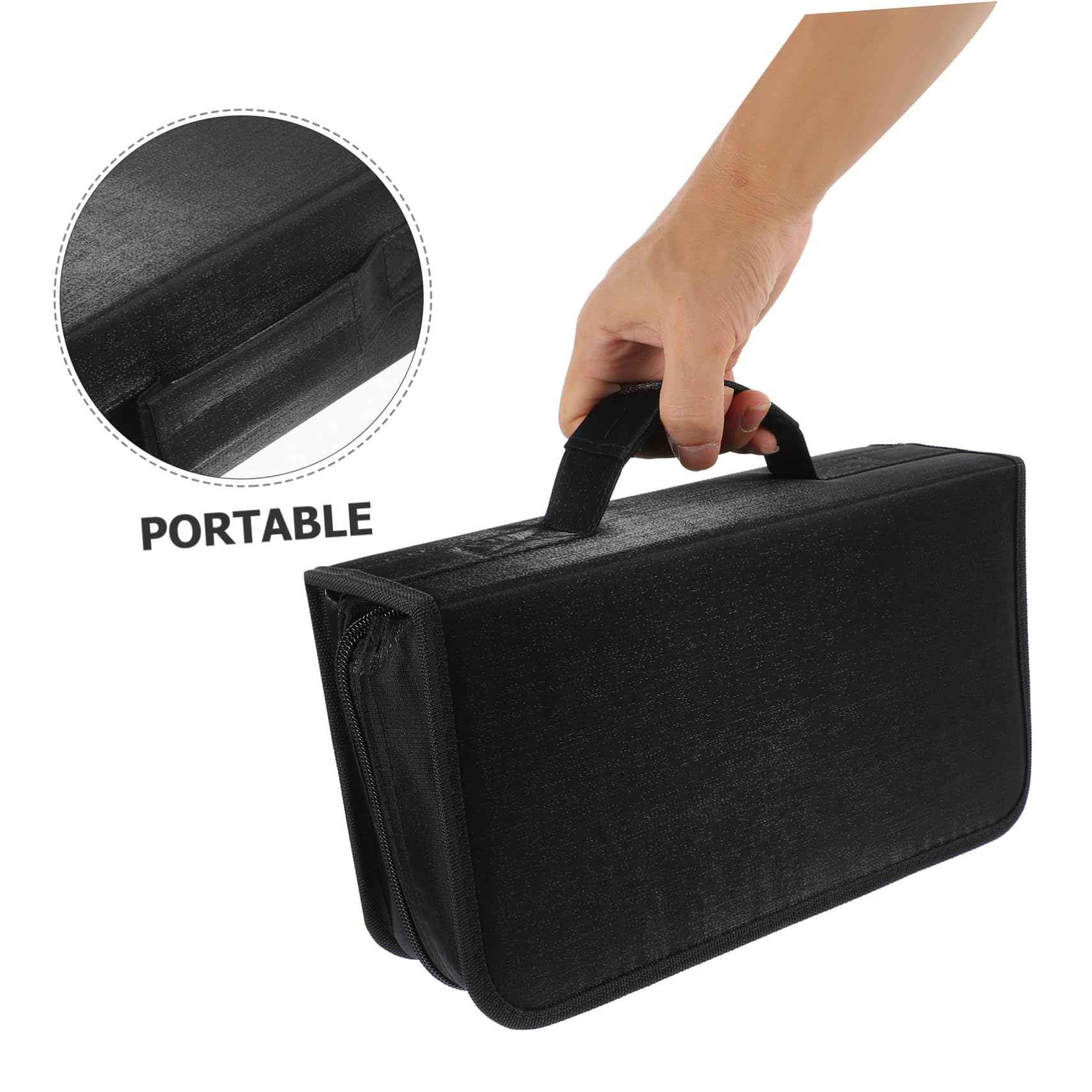 CHILDWEET Custodia Porta CD 2 Pezzi Mercerizzato, Capienza 128 Dischi, Borsa per Archiviazione CD e Dvd, Pratica per Casa e Viaggio
